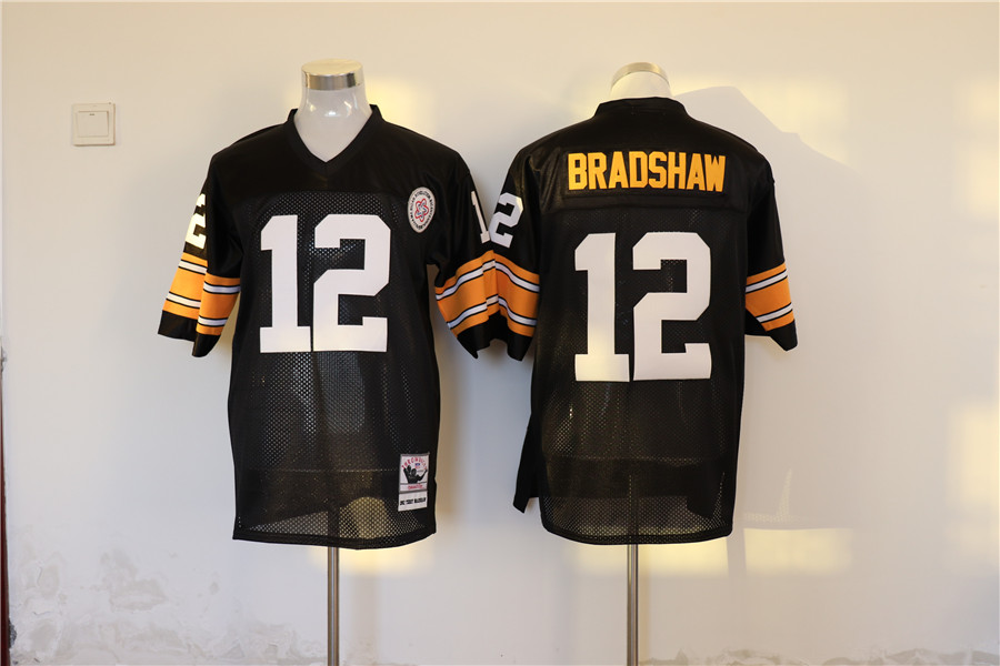 Men's Pittsburgh Steelers Terry Bradshaw Mitchell & Ness Black Legacy Jersey